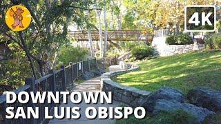 4K Downtown San Luis Obispo Walking Tour |  Binaural Sound