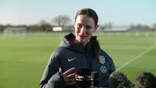 USWNT Defender EMILY FOX at the Tottenham Training Ground; Team USA will face England