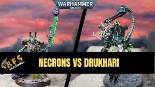 Necrons vs Drukhari Warhammer 40k Battle Report 10th Edition.