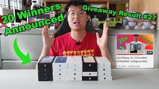 Giveaway Result #27 (20x iPhone 13, 13 Pro Max)