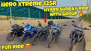 Hero Xtreme 125R Hyper Sunday Ride with Group  | Fun Ride  | YWB Vlogs