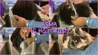 4C Hair Washing ASMR & Scalp Massage & Scratching , Sink Shampooing , Hour Loop