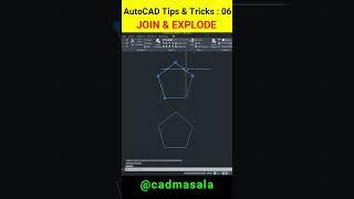 06 : How to Join and Explode objects in AutoCAD 2022 #shorts  @cadmasala