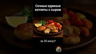 Сочные куриные котлеты с сыром и чесноком в духовке
