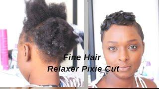 Fine Hair Relaxer Pixie Cut