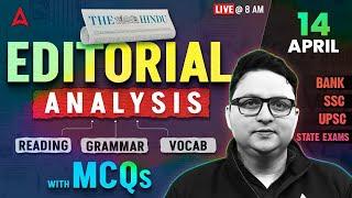 The Hindu Analysis | 14 April 2025 | Reading, Grammar, Vocab, MCQs | Hindu Editorial Analysis