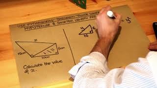 Use Pythagoras' theorem twice where a hypotenuse and shorter length are shared.