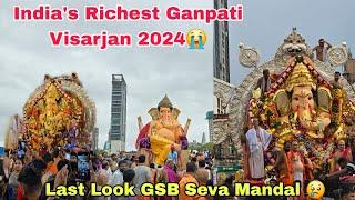 GSB Seva Mandal Ganesh Visarjan 2024  || Bappa Chale Anpe Gaon || India's Richest Ganpati Visarjan