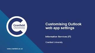 03: Customising Outlook on the web settings