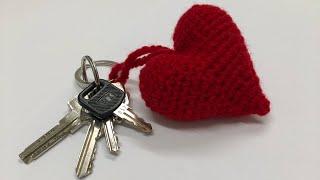 crochet keychain heart/ميدالية كروشيه على شكل قلب