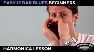 Easy 12 bar blues - Beginner Blues C Harmonica Lesson + free harp tab