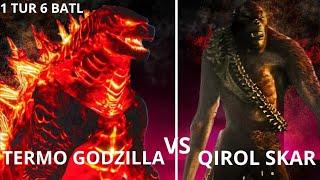 Termo Godzilla vs Qirol Skar | Kim kuchli | kim 2 turga otadi | Mahluqlar Battli 1 tur 6 batl