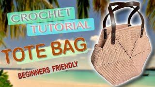 Easy CROCHET TOTE BAG Step-by-Step detailed tutorial