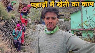 पहाड़ों में खेती का काम भी शुरू हो गया || pahadi lifestyle vlogs || kailash pahadi  #farming