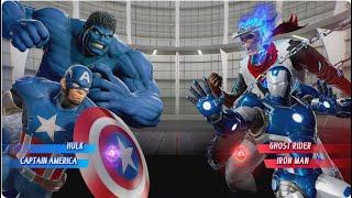 Blue Hulk and Captain America vs Blue Iron Man and Ghost Rider - MARVEL VS. CAPCOM: INFINITE