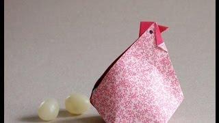 How to Fold an Origami Hen or Chicken - Gallina en origami