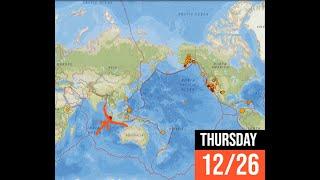 Latest Earthquake Activity worldwide. Severe Weather today. Thursday 12/26/2024