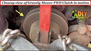 Adjusted 1987 Gravely FWD and REV mower clutch in motion - Important info