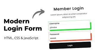 Design Modern Login Form with Validations using HTML, CSS & JavaScript