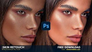 Skin Retouching Photoshop Tutorial । Photoshop Actions Free Download