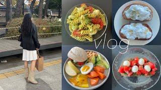 vlog. 아침 채소+파스타, 샌드위치 곁들인 일주일. 엄마와 서촌 망원 데이트  · 。*  직장인 브이로그