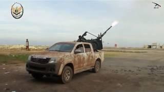 Anti-aircraft Toyota in action, Syria, Ildib, January 2020