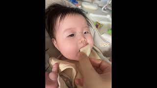 아기 떡뻥 먹방 #7개월아기 #cutebaby #귀여운아기 #baby