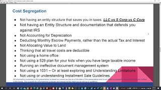 Real Estate Investor Tax Issues with Frank A   REITaxCPA   January 2021 - 3 of 7