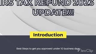 IRS TAX REFUND 2023 UPDATE!!