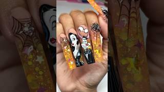 Who Framed Roger Rabbit‼️MEETS Addams Family NAILS?️ #nails #nailart #halloweennails #shorts