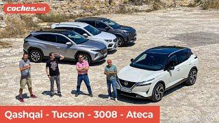 Comparativa SUV Gasolina: Qashqai-Tucson-3008-Ateca | Prueba / Test / Review en español | coches.net