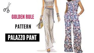 Palazzo pant tutorial || The Golden Rule Pattern || Lutterloh pattern system || DIY how to sew pant