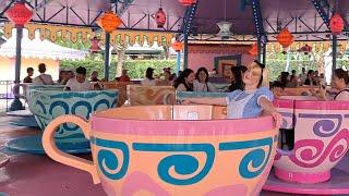 Alice Riding Mad Hatter's Tea Cups - Hong Kong Disneyland