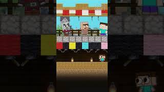 Pull The Lever challenge! Who's the lucky one? (Funny Minecraft Animation) #shorts #cartoon