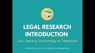 Introduction to Legal Research, Part One: Legal Resources