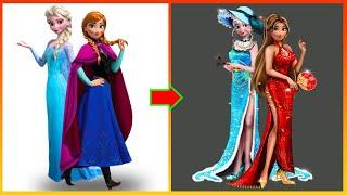 Elsa Anna Frozen Glow Up Into Chinese Girl - Disney Princesses Transformation