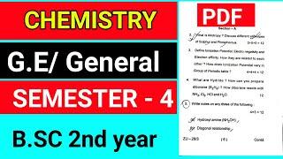 B.SC chemistry genric elective semester 4 , #chemistry Genric elective/ General question paper