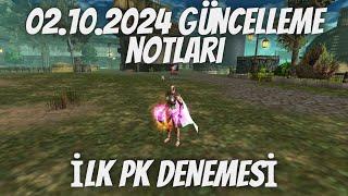 02.10.2024 GÜNCELLEME NOTLARI - İLK PK DENEMESİ #knightonline #175