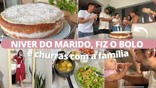 BOLO DE COCO GELADO PARA O ANIVERSÁRIO DO MARIDO, PREPARANDO CHURRASCO PARA A FAMÍLIA E NOSSO FINDI