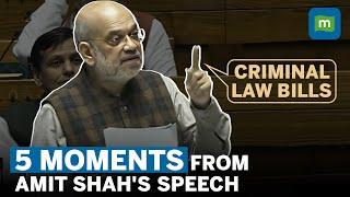 Amit Shah Speech Highlights in LS : Counters Owaisi & Targets Sonia Gandhi On Criminal Law Bills