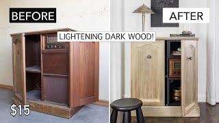 Vintage Cabinet Makeover - lightening dark furniture