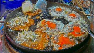 Mussels Fried in egg batter Thai Street Food Thai food  YUMMY FC