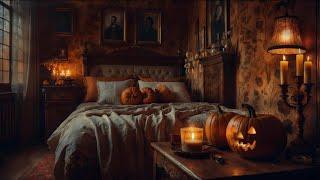 Cozy Fall Bedroom  with Jazz Ambient Music  and Soft Rain & Thunder Outside  — Ambience & ASMR