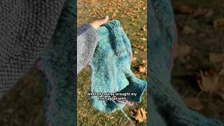 i was gifted a bag of yarn & knitting outside!!! #knitting #vlog