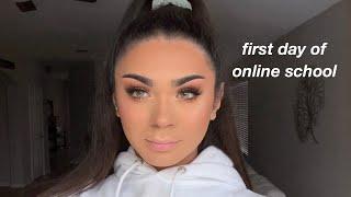 FIRST DAY OF ONLINE SCHOOL vlog/grwm