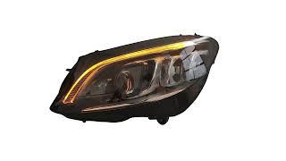 Headlights For Mercedes-Benz C-Class W205 14-18 DRL Full Led Multibeam Upgrade From Halogen Black