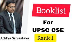 Booklist  for UPSC prelims exam | Aditya Srivastava ( Rank 1 )