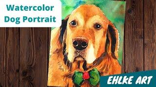 Speed Painting of a GOLDEN RETRIEVER  in WATERCOLOR