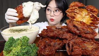 짜릿하게 바삭한 소프트쉘크랩튀김에 명란크림소스 듬뿍!요리먹방 Fried Soft Shell Crabs with Cream Sauce Mukbang ASMR