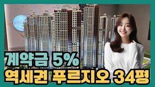 입주시까지 계약금 5%, 역세권 푸르지오 아파트 34평